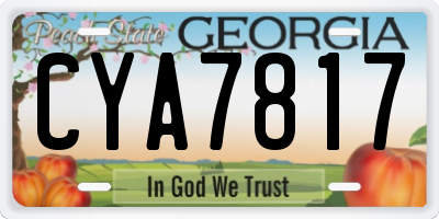 GA license plate CYA7817