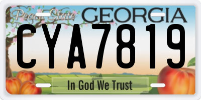GA license plate CYA7819