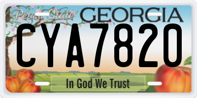 GA license plate CYA7820