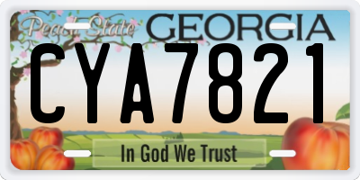 GA license plate CYA7821