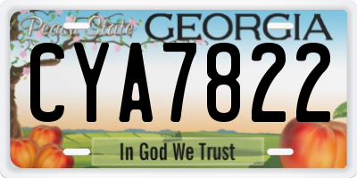 GA license plate CYA7822