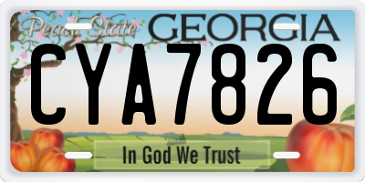 GA license plate CYA7826
