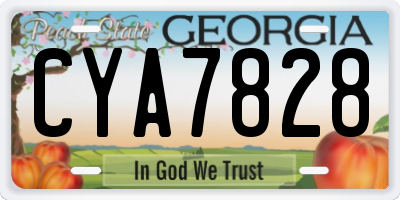 GA license plate CYA7828
