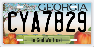 GA license plate CYA7829
