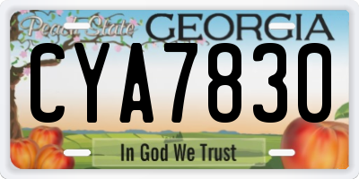 GA license plate CYA7830