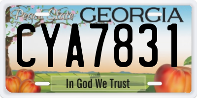 GA license plate CYA7831