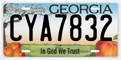 GA license plate CYA7832