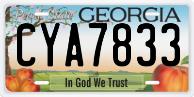 GA license plate CYA7833