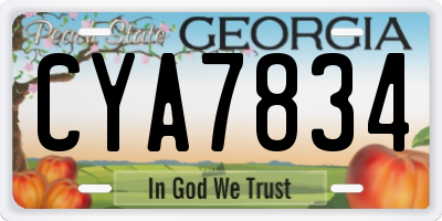 GA license plate CYA7834