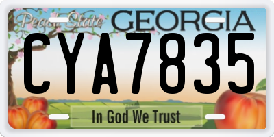 GA license plate CYA7835