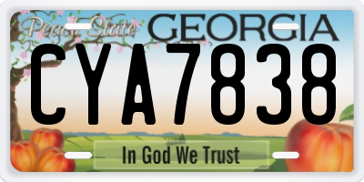 GA license plate CYA7838