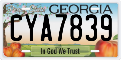 GA license plate CYA7839