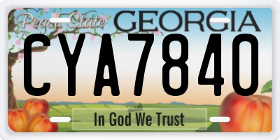 GA license plate CYA7840
