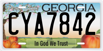 GA license plate CYA7842