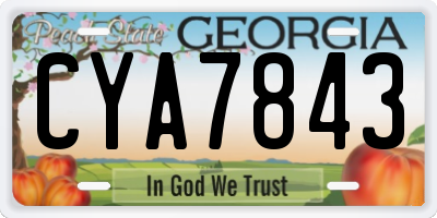 GA license plate CYA7843