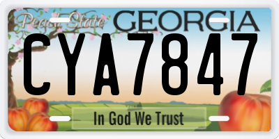 GA license plate CYA7847