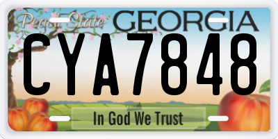 GA license plate CYA7848