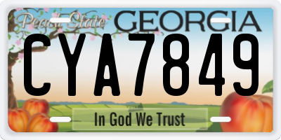 GA license plate CYA7849