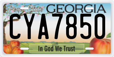 GA license plate CYA7850