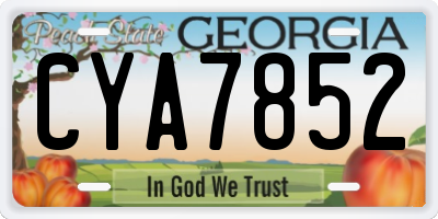 GA license plate CYA7852