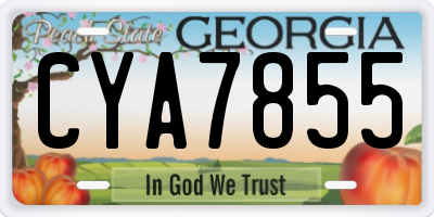 GA license plate CYA7855