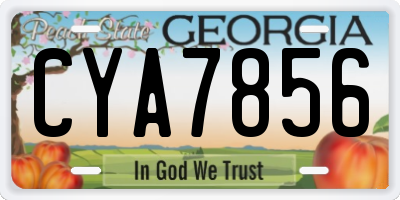 GA license plate CYA7856