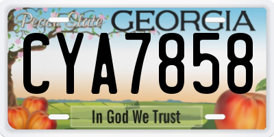 GA license plate CYA7858