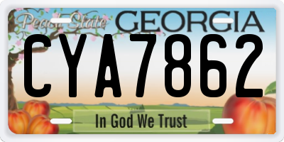 GA license plate CYA7862
