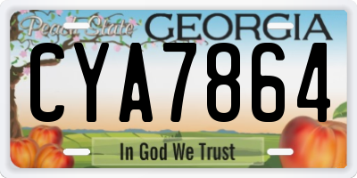 GA license plate CYA7864