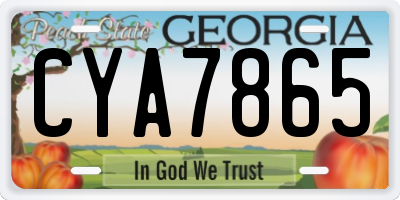 GA license plate CYA7865