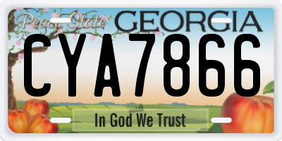GA license plate CYA7866