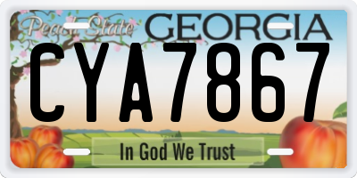 GA license plate CYA7867
