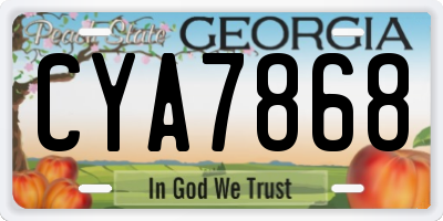 GA license plate CYA7868