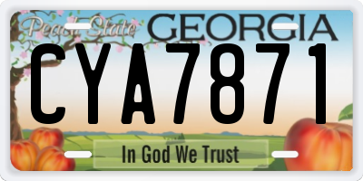 GA license plate CYA7871