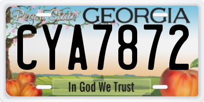 GA license plate CYA7872