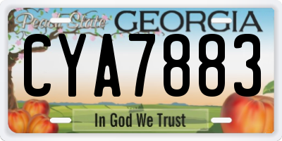 GA license plate CYA7883