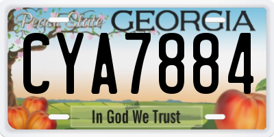 GA license plate CYA7884