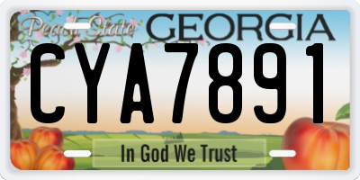 GA license plate CYA7891