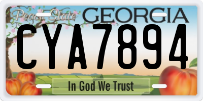 GA license plate CYA7894