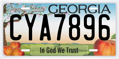 GA license plate CYA7896