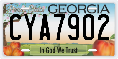 GA license plate CYA7902