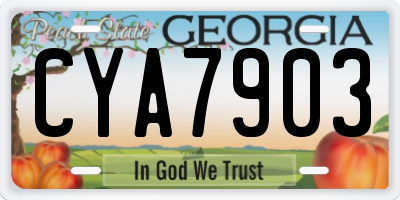 GA license plate CYA7903