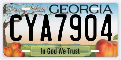 GA license plate CYA7904