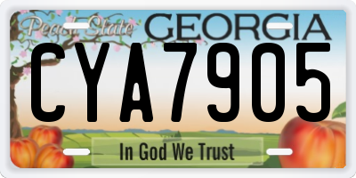 GA license plate CYA7905