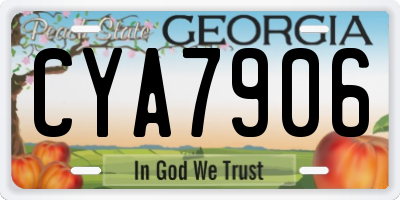 GA license plate CYA7906