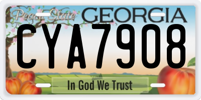 GA license plate CYA7908