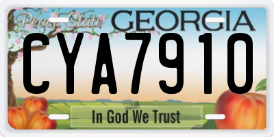 GA license plate CYA7910