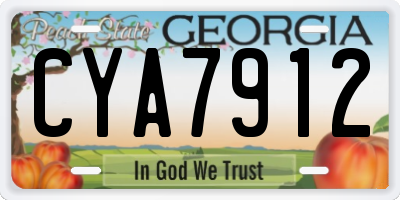 GA license plate CYA7912