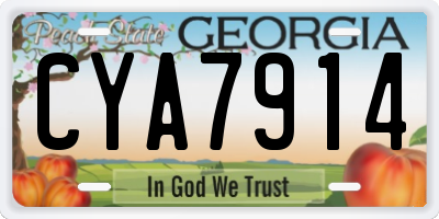 GA license plate CYA7914