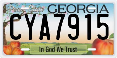 GA license plate CYA7915